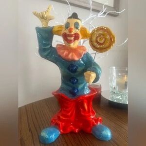 Vintage 70’s Artist signed Mexican folk art papermache Love CLOWN!!